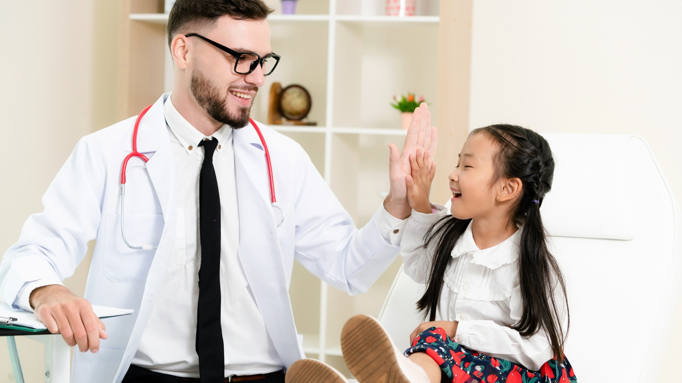 Child receiving compassionate paediatric care